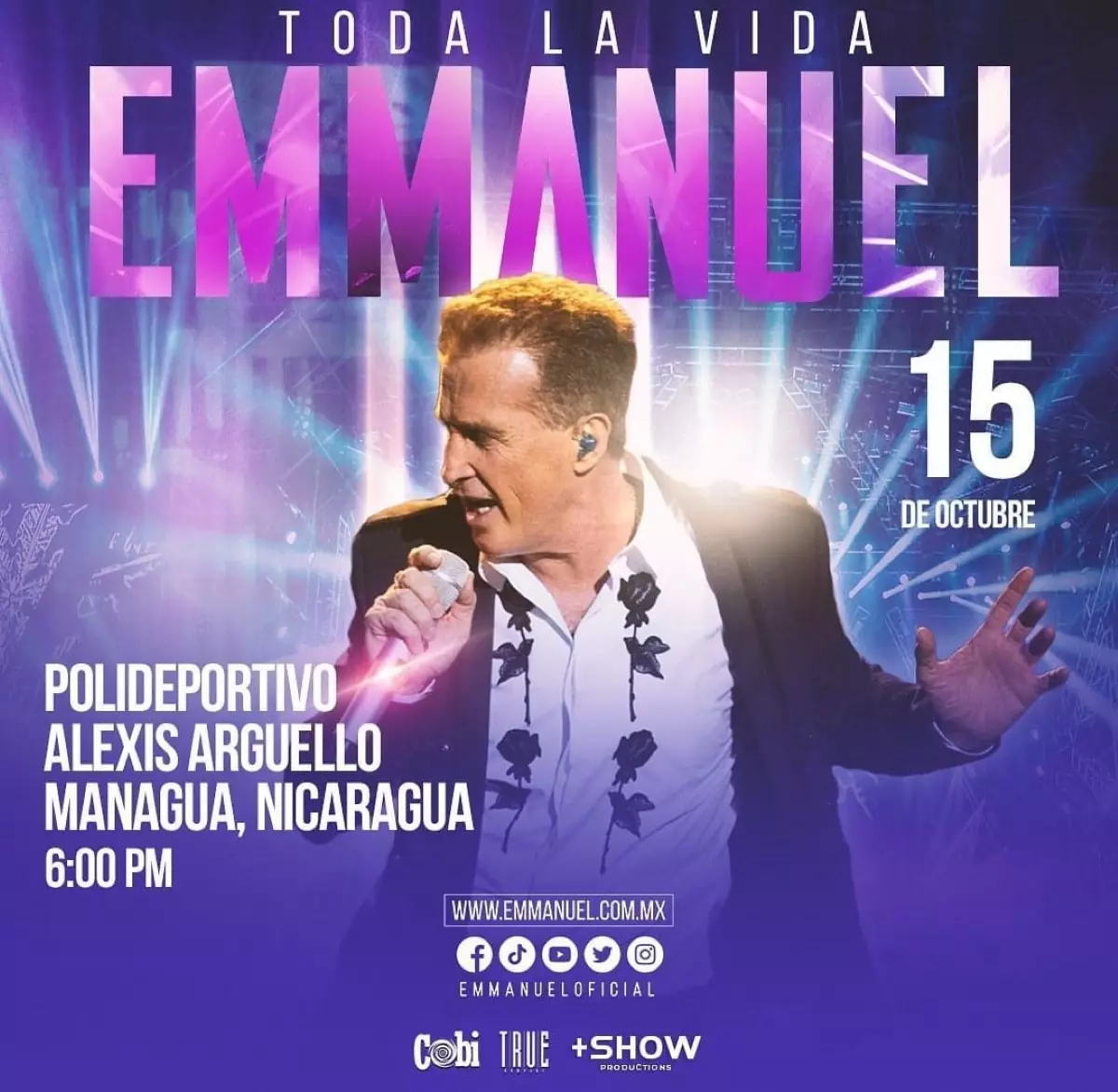 ¿Ya compraste los boletos para el concierto de Emmanuel en Nicaragua?