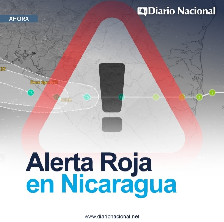 Se declara alerta roja en el territorio nicaragüense