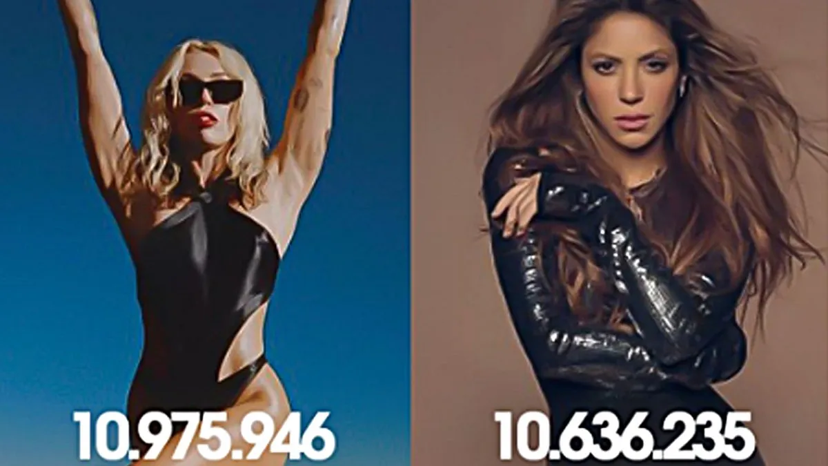 Miley Cyrus arrebata el primer lugar en Spotify a Shakira