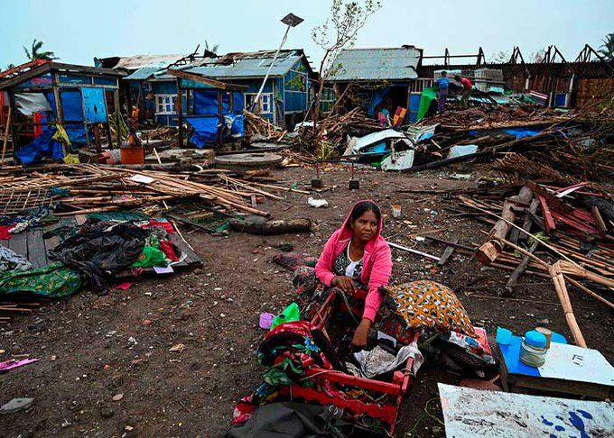 Huracán Moncha deja al menos 60 muertos en Birmania